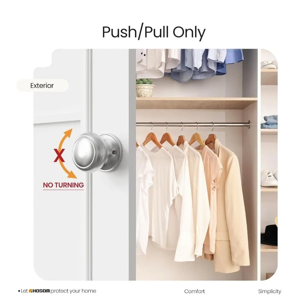 (Pack Round Single Dummy Door Knobs, Individual Non-Turning 6 Satin Nickel